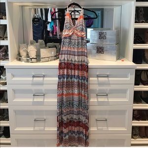 Aqua maxi halter dress XS like new